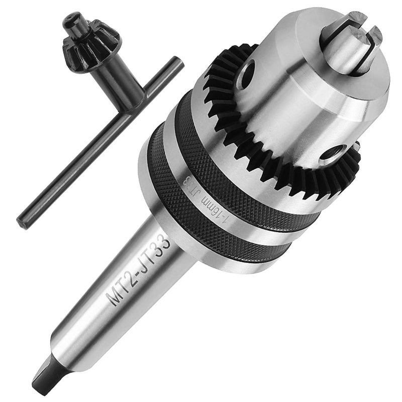 HNBun 1/32" - 5/8" MT2 Drill Chuck for Lathe, Heavy Duty Drill Press Chuck Adapter Converter with Quick Change MT2 Shank with Chuck Key - Image 1